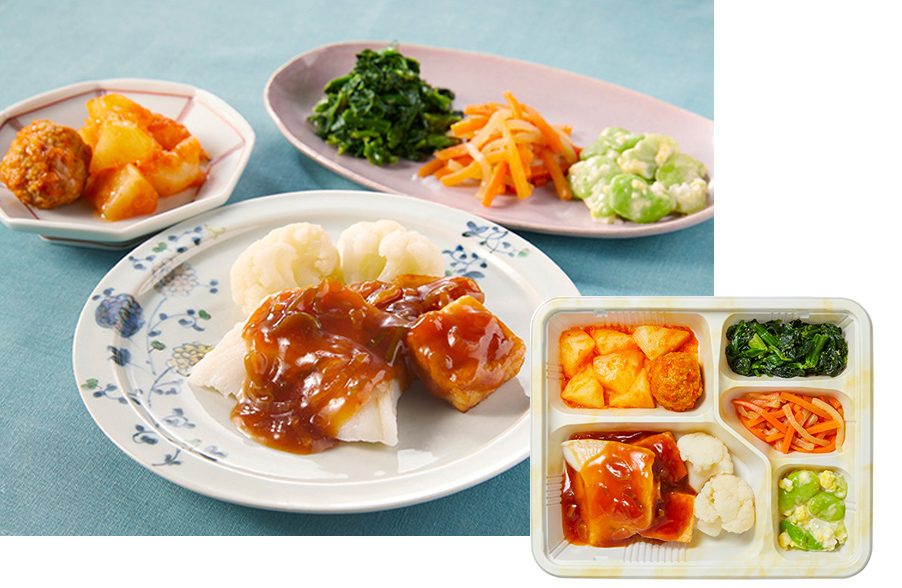 ニチレイフーズ、冷凍食品惣菜セット「気くばり御膳®やわらか」シリーズに新商品2品